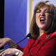Sanchez speaks during her animated debate performance. Photo via AP